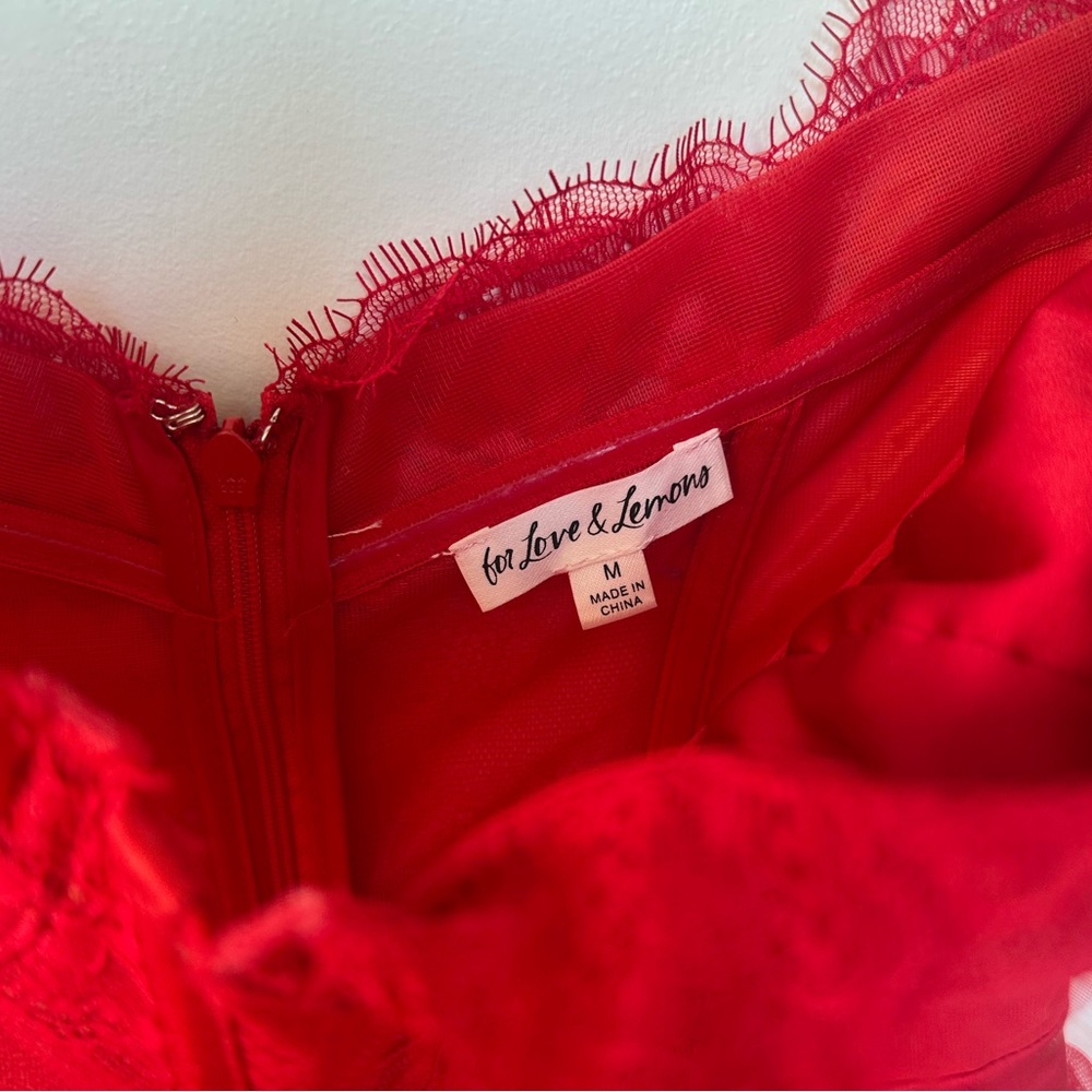For Love And Lemons Strapless Red Dress - Picture 7 of 7